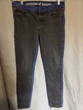 Articles Of Society Black Skinny Jeans with Blue Side Panels